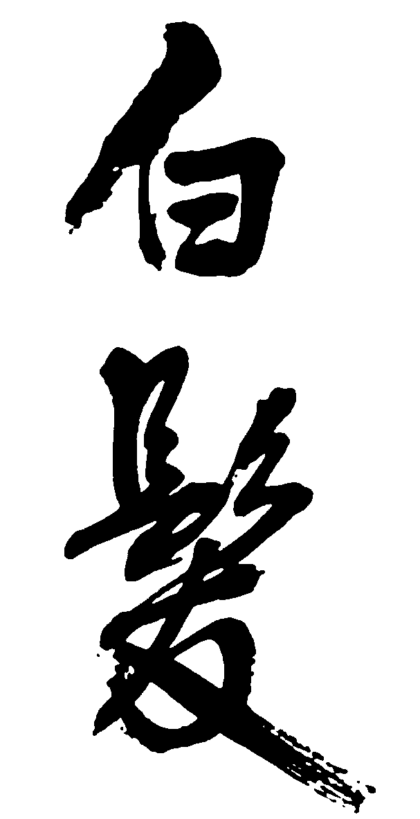 白发 艺术字 毛笔字 书法字 繁体 标志设计 