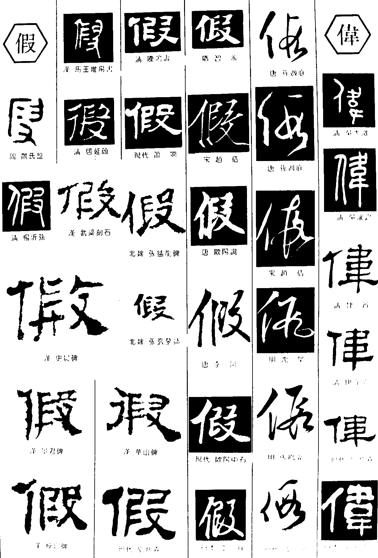 假伟 艺术字 毛笔字 书法字 繁体 标志设计 