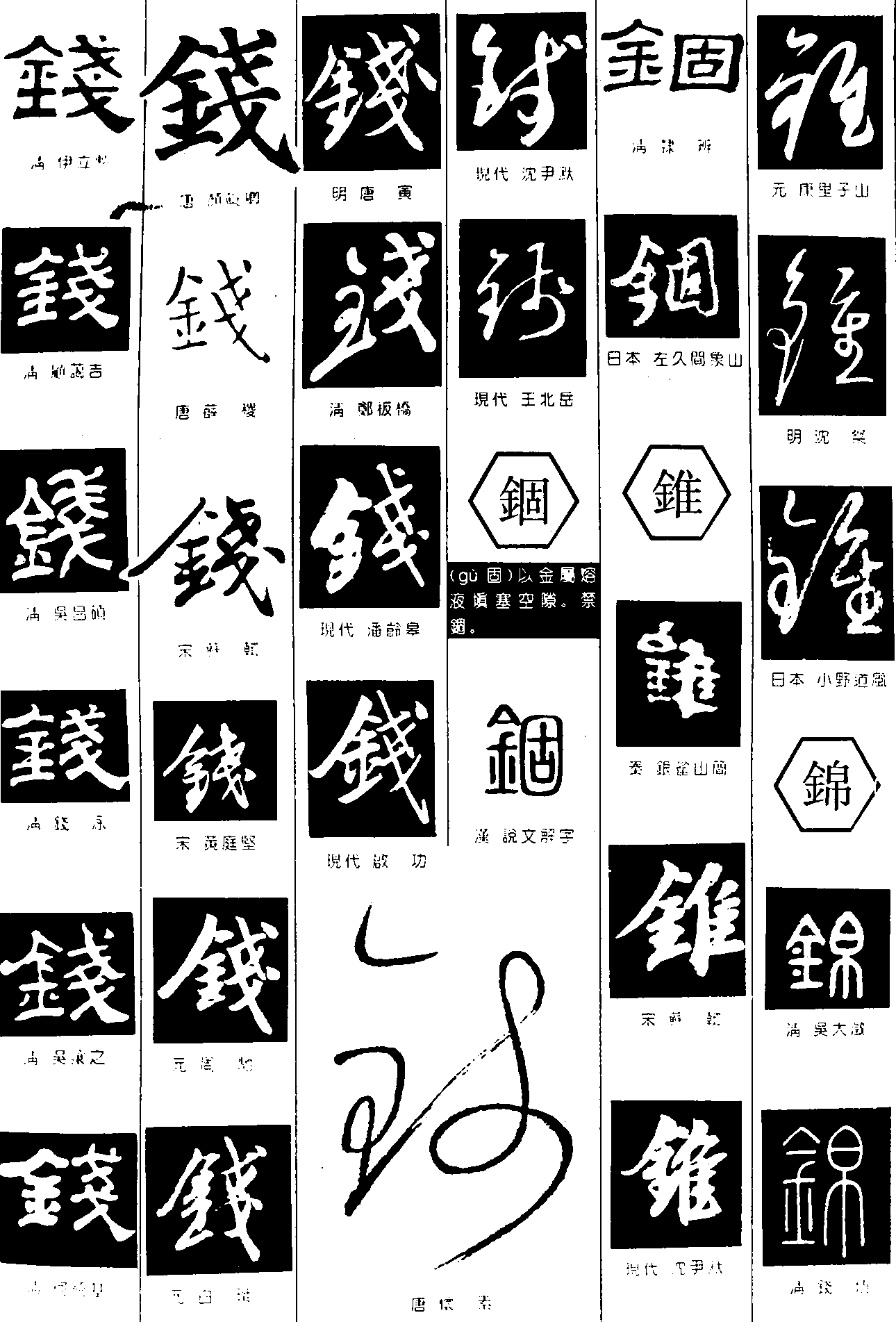 钱锢锥锦 艺术字 毛笔字 书法字 繁体 标志设计 