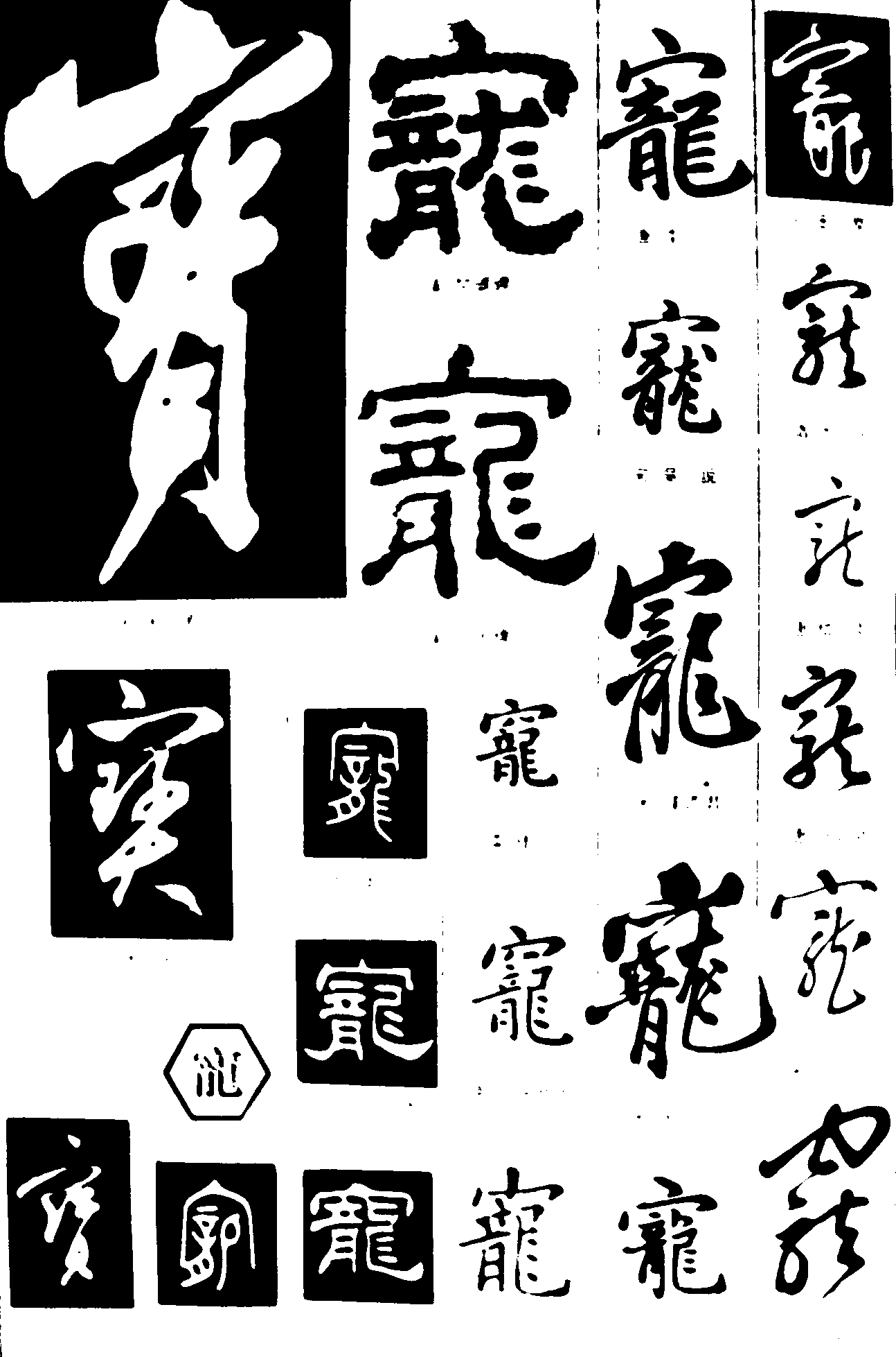 宝宠 艺术字 毛笔字 书法字 繁体 标志设计 