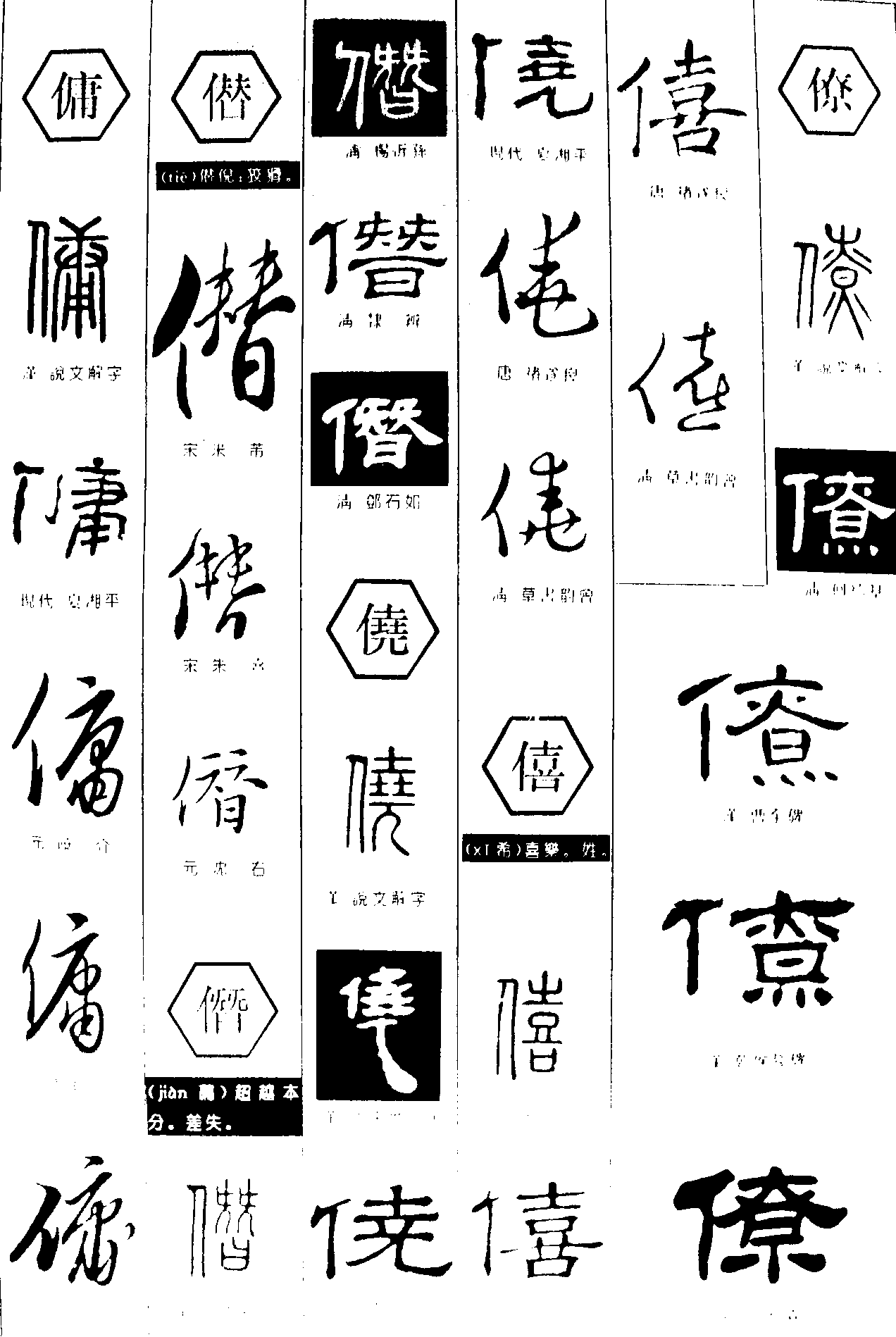 傭僣僭侥僖僚 艺术字 毛笔字 书法字 繁体 标志设计 