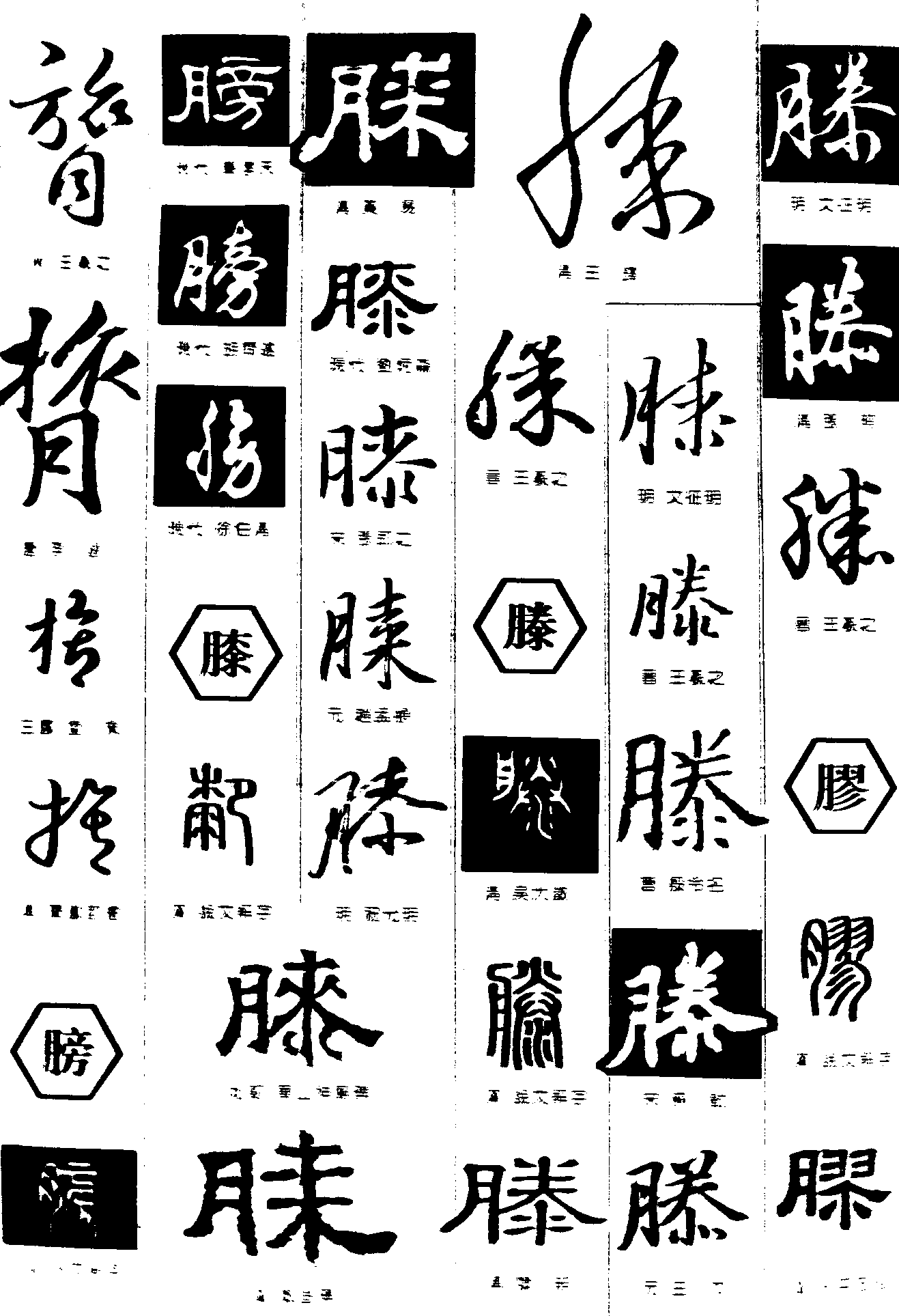 膂膀膝滕膠 艺术字 毛笔字 书法字 繁体 标志设计 