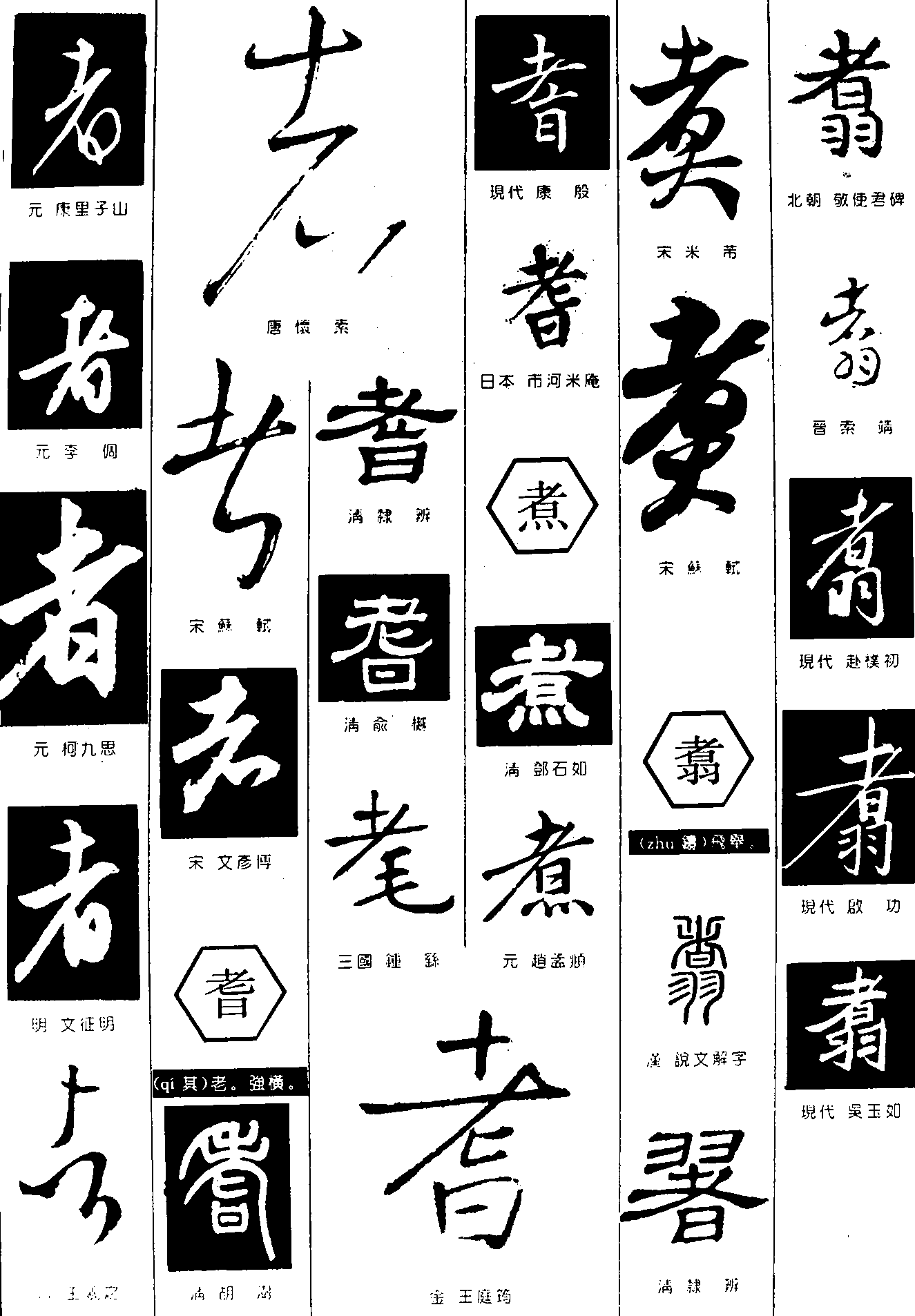 者耆煮翥 艺术字 毛笔字 书法字 繁体 标志设计 