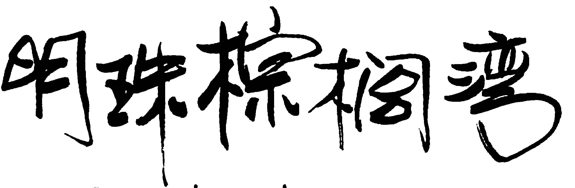 明珠棕榈湾 艺术字 毛笔字 书法字 繁体 标志设计 