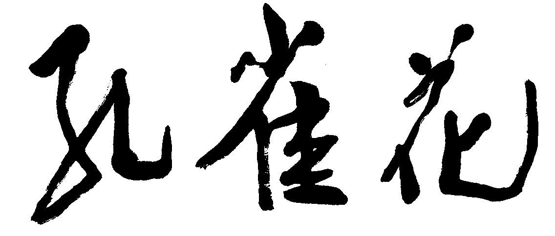 孔雀花 艺术字 毛笔字 书法字 繁体 标志设计 