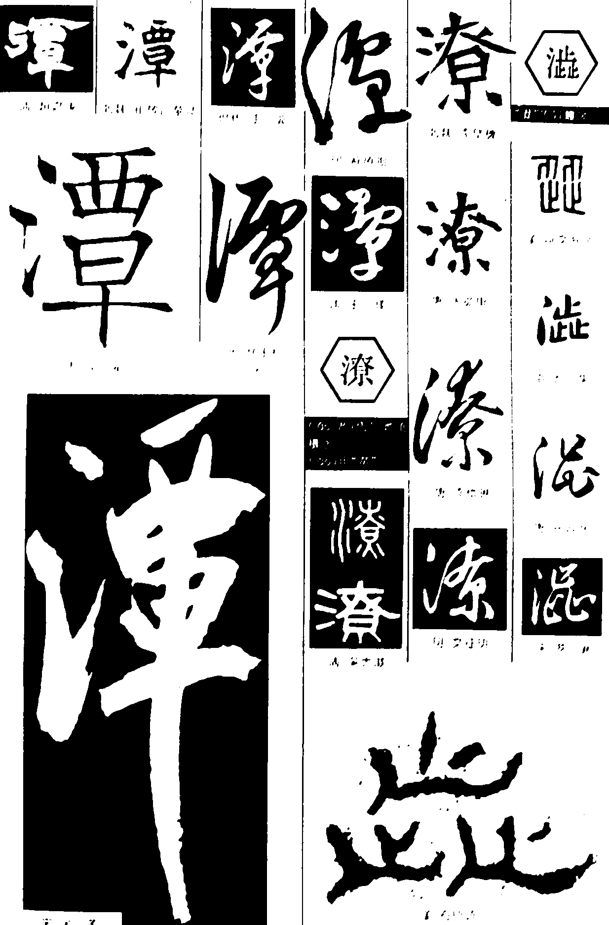 潭潦澁 艺术字 毛笔字 书法字 繁体 标志设计 