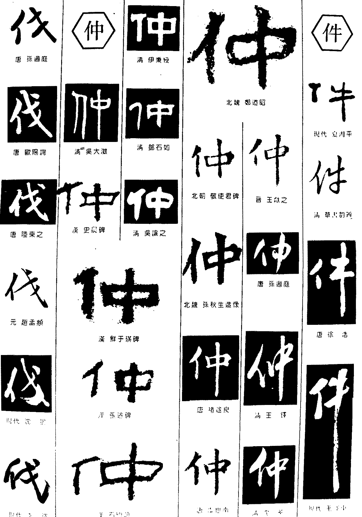 伐仲件 艺术字 毛笔字 书法字 繁体 标志设计 