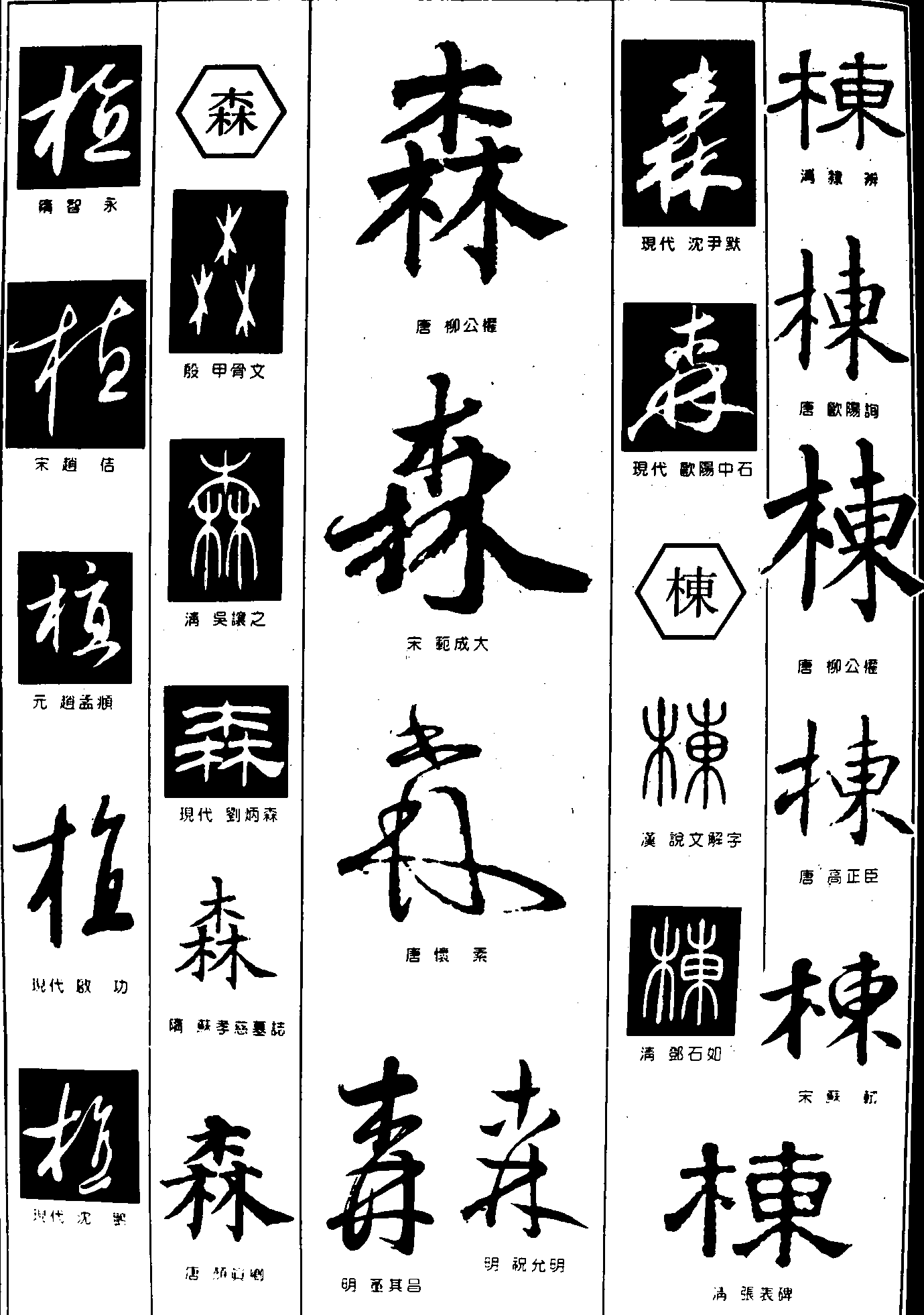 极森栋 艺术字 毛笔字 书法字 繁体 标志设计 