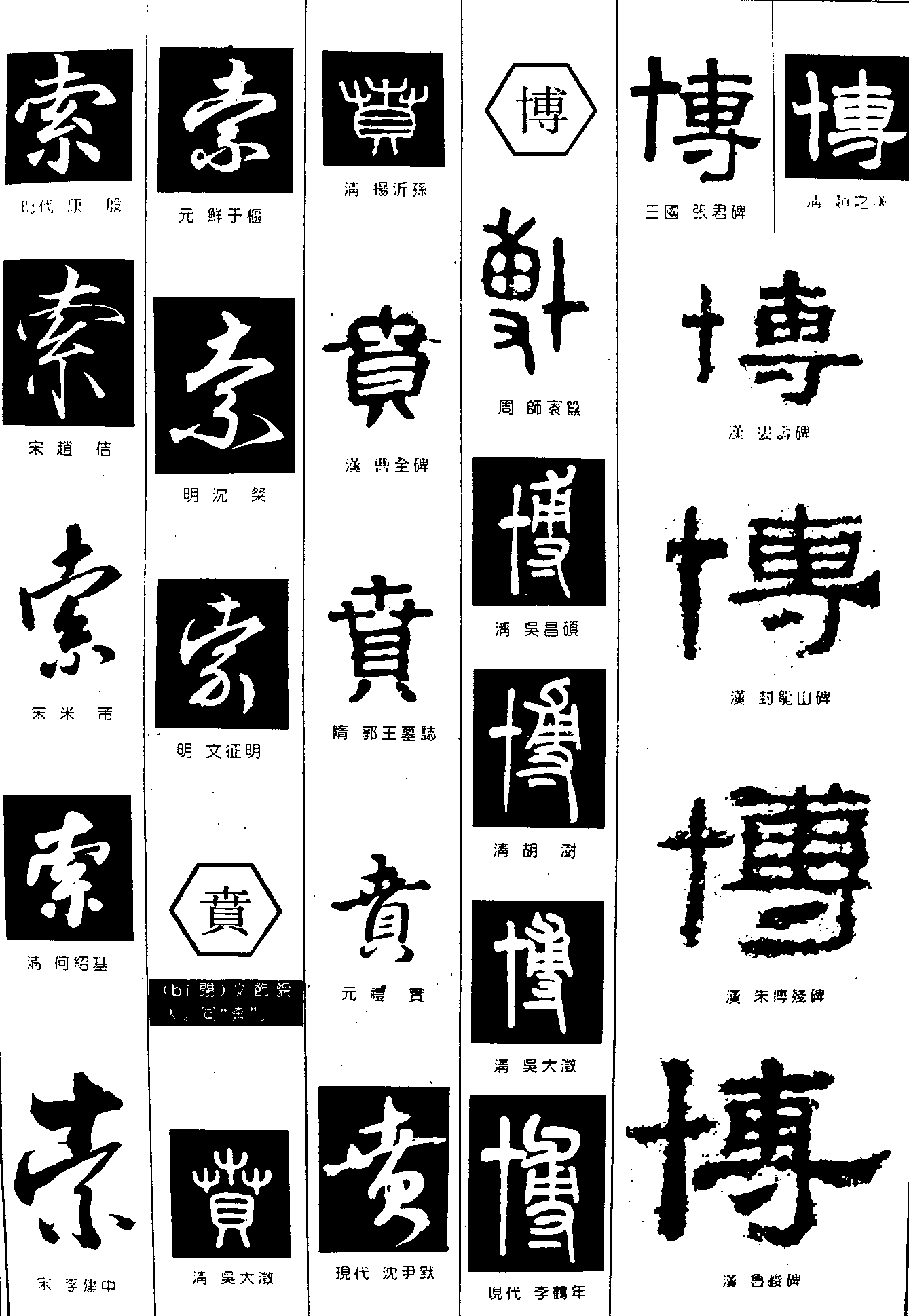 索贲博 艺术字 毛笔字 书法字 繁体 标志设计 