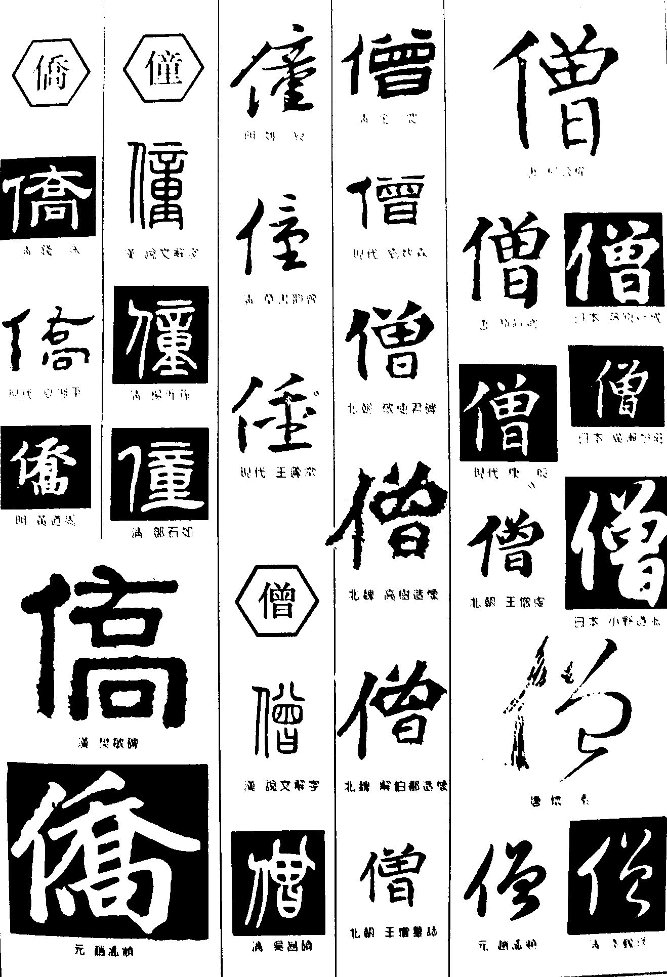 僑僮僧 艺术字 毛笔字 书法字 繁体 标志设计 