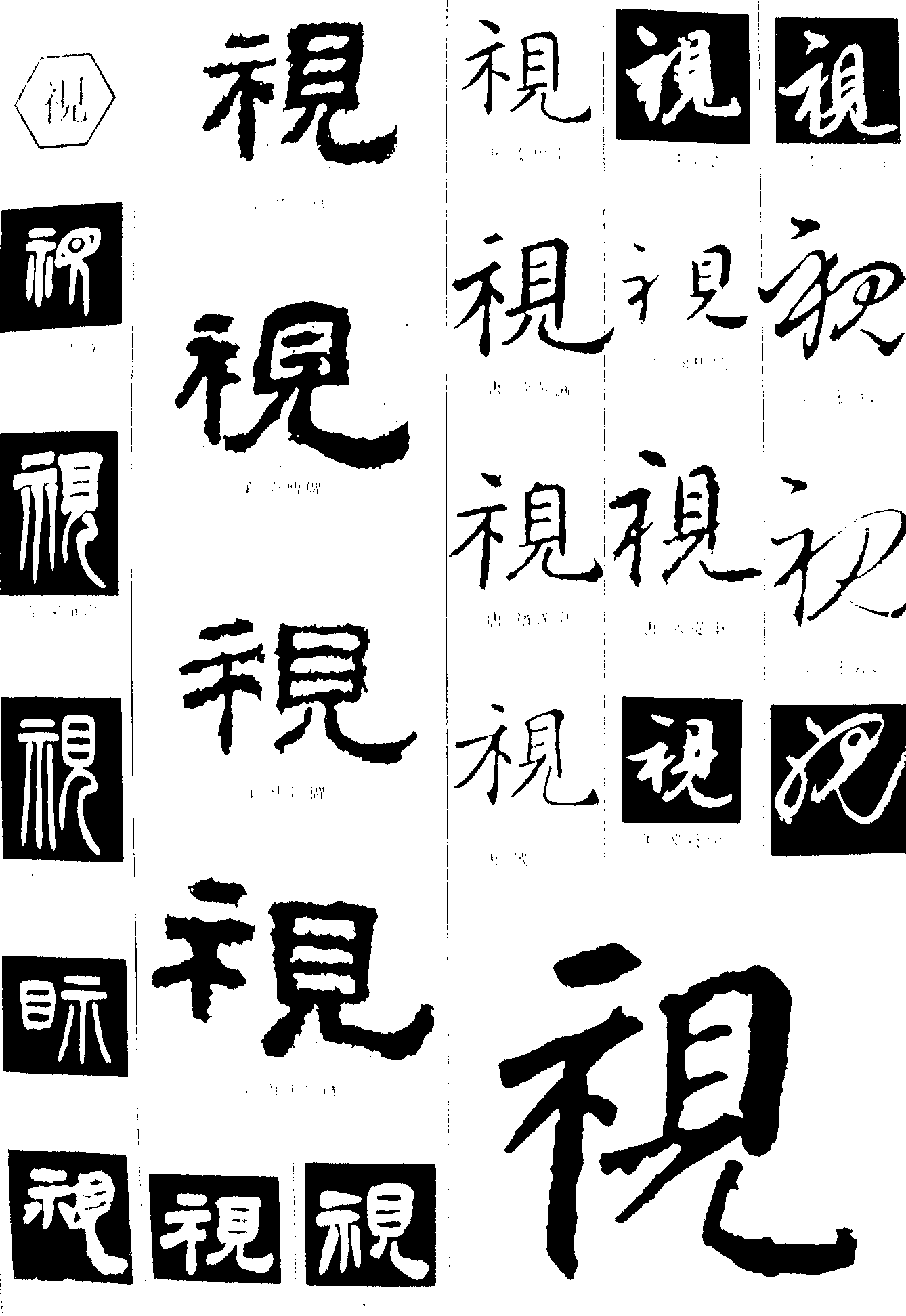 视 艺术字 毛笔字 书法字 繁体 标志设计 