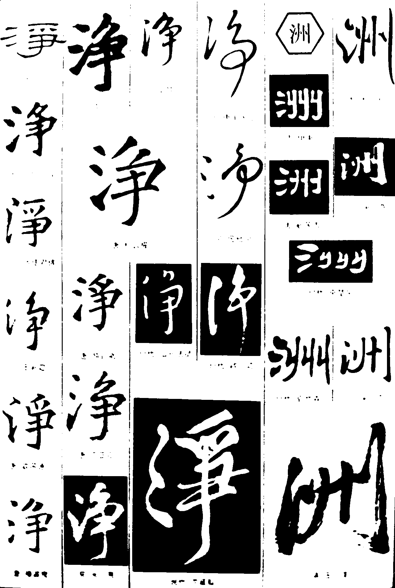 浄洲 艺术字 毛笔字 书法字 繁体 标志设计 