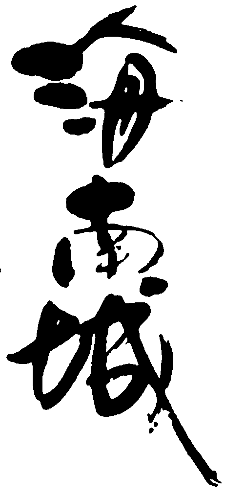 海南城 艺术字 毛笔字 书法字 繁体 标志设计 